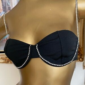 Rhinestone Strap Bra